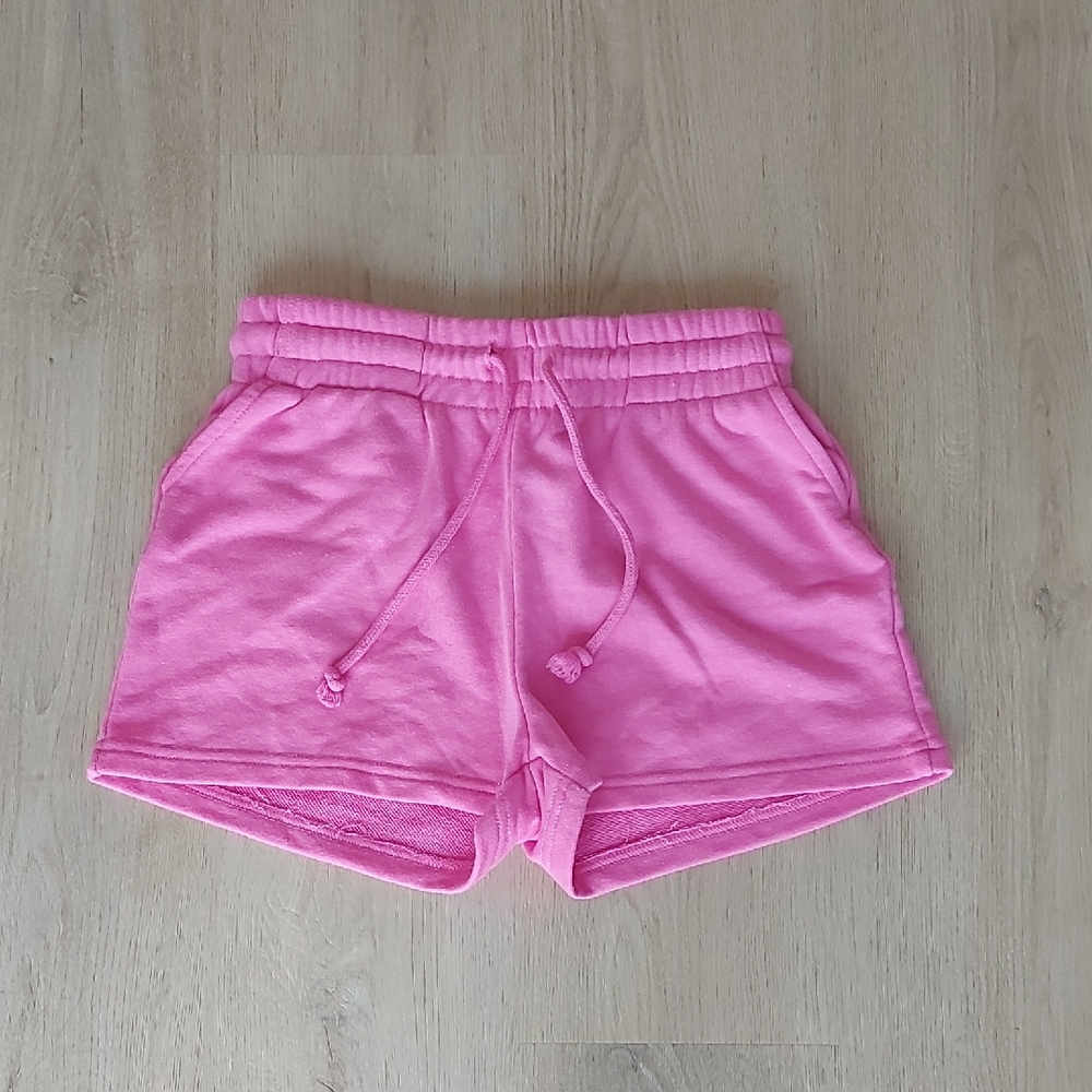 Pink Cotton Blend Athletic Shorts